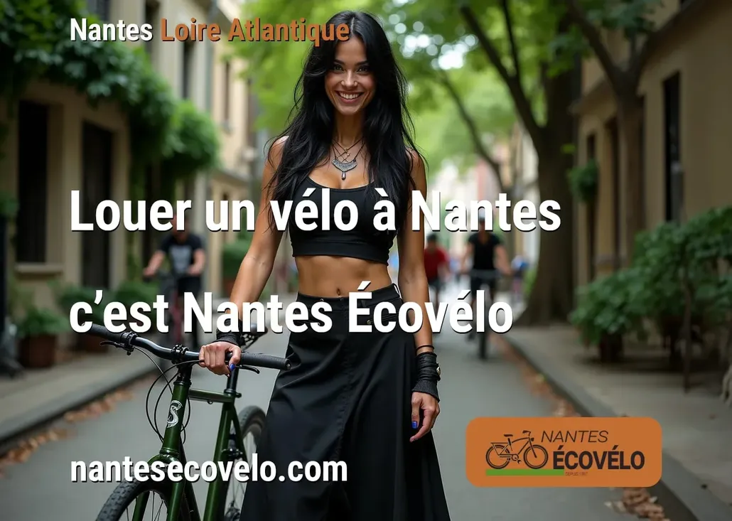 Affiche publicitaire pour un service de location de vélos.