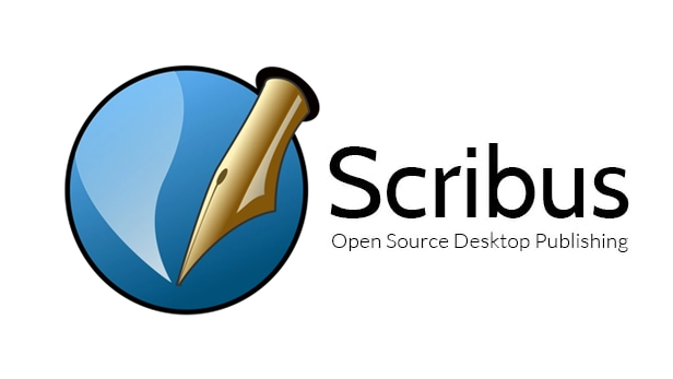 Logo officiel de Scribus, logiciel de mise en page open source.