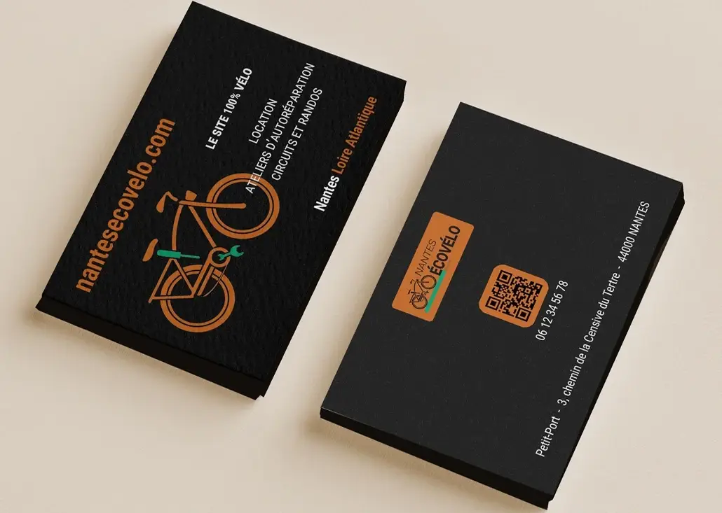 Photo d'une carte de visite professionnelle.