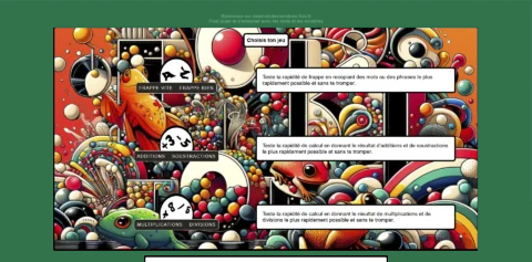 Capture d'écran du site de jeux éducatifs Des Mots Des Nombres.