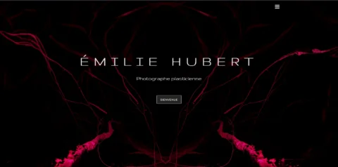 Capture d'écran du site web créé pour Émilie Hubert, photographe plasticienne.